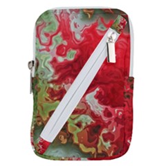 Abstract Stain Red Belt Pouch Bag (large) by Vaneshart