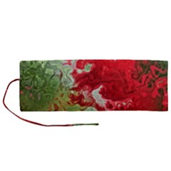 Abstract Stain Red Roll Up Canvas Pencil Holder (m)