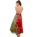 Abstract Stain Red Backless Maxi Beach Dress View2