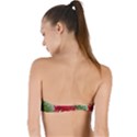 Abstract Stain Red Twist Bandeau Bikini Top View2