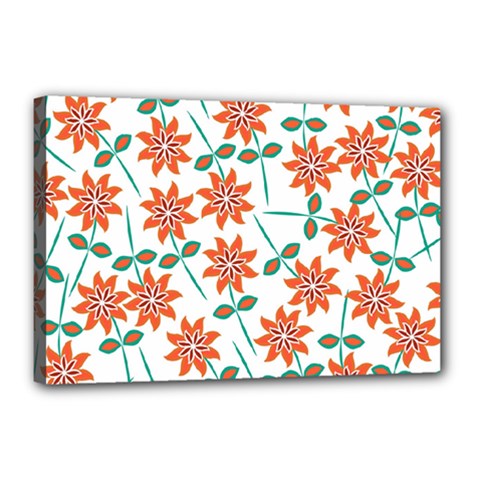 Vector Flower Floral Canvas 18  x 12  (Stretched)