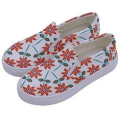 Vector Flower Floral Kids  Canvas Slip Ons by Vaneshart