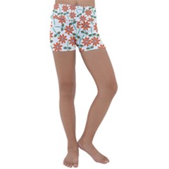 Vector Flower Floral Kids  Lightweight Velour Yoga Shorts