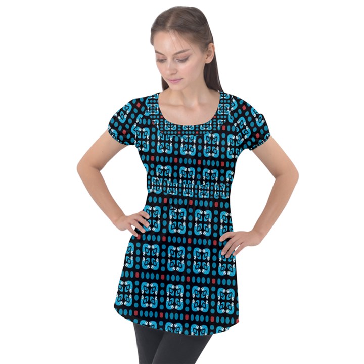 Pattern Seamless Seamless Pattern Puff Sleeve Tunic Top