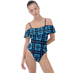 Pattern Seamless Seamless Pattern Frill Detail One Piece Swimsuit