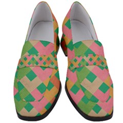 Abstract Seamless Pattern Women s Chunky Heel Loafers by Vaneshart