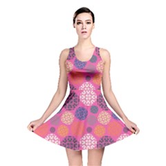 Abstract Seamless Pattern Graphic Pink Reversible Skater Dress by Vaneshart