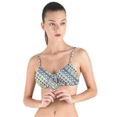 Abstract Seamless Pattern Graphic Tie Up Cut Bikini Top