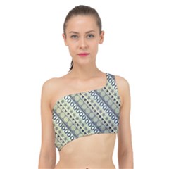 Abstract Seamless Pattern Graphic Spliced Up Bikini Top 