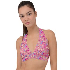 Umbrella Pattern Halter Plunge Bikini Top