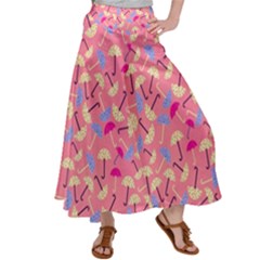 Umbrella Pattern Satin Palazzo Pants by Vaneshart