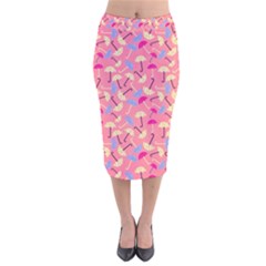 Umbrella Pattern Velvet Midi Pencil Skirt by Vaneshart