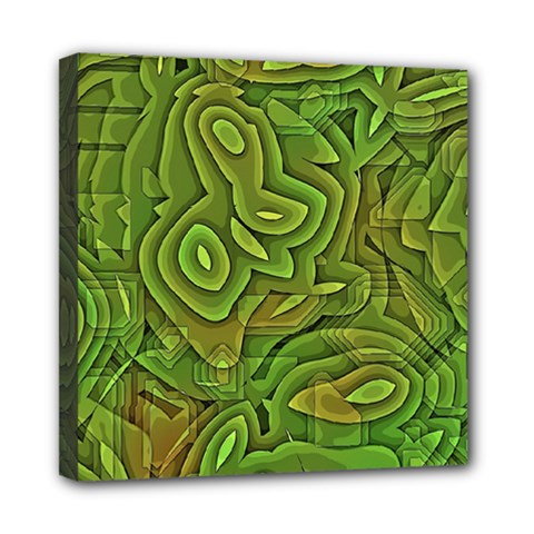 Background Abstract Green Mini Canvas 8  X 8  (stretched) by Vaneshart