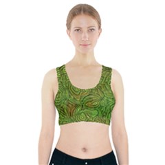 Background Abstract Green Sports Bra With Pocket by Vaneshart