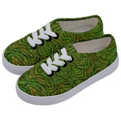 Background Abstract Green Kids  Classic Low Top Sneakers by Vaneshart