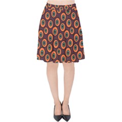 Abstract Seamless Pattern Graphic  Velvet High Waist Skirt