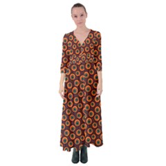 Abstract Seamless Pattern Graphic  Button Up Maxi Dress