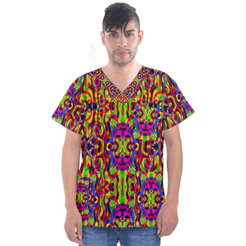 Abstract 35 Men s V-neck Scrub Top by ArtworkByPatrick