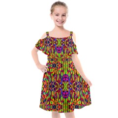 Abstract 35 Kids  Cut Out Shoulders Chiffon Dress by ArtworkByPatrick