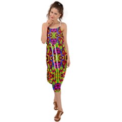 Abstract 35 Waist Tie Cover Up Chiffon Dress