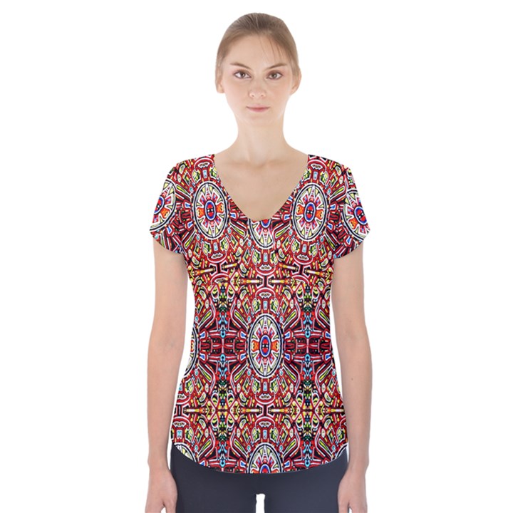 Abstract 32 Short Sleeve Front Detail Top