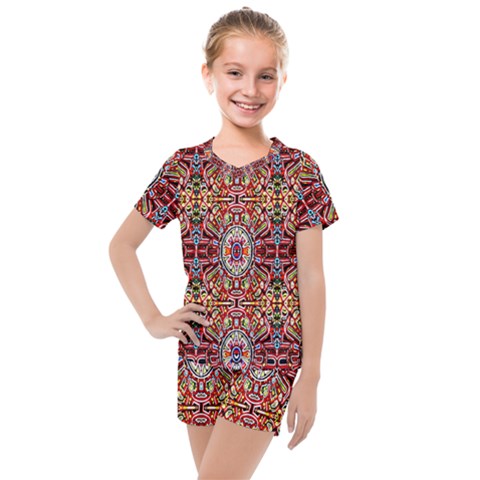 Abstract 32 Kids  Mesh Tee And Shorts Set by ArtworkByPatrick