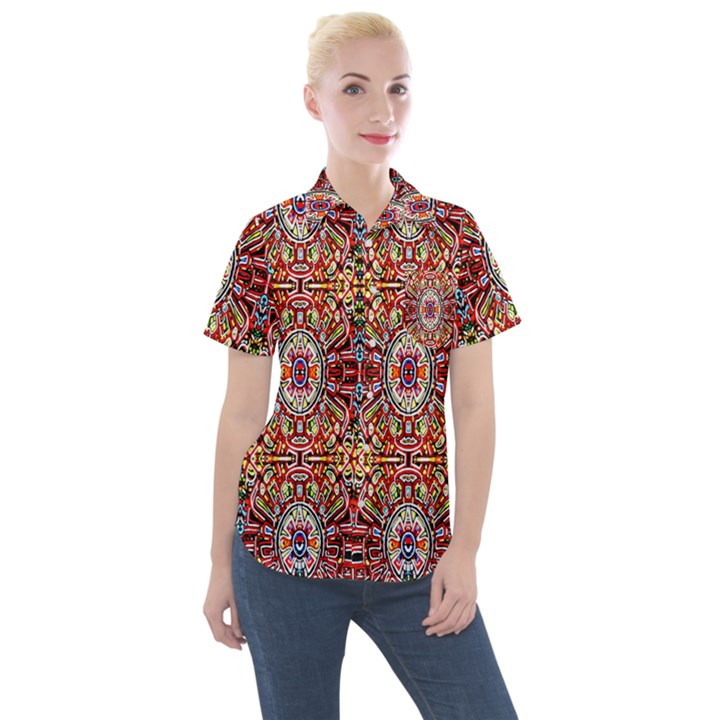 Abstract 32 Women s Short Sleeve Pocket Shirt