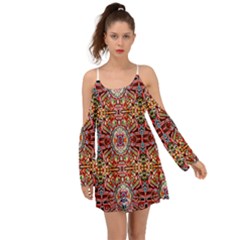 Abstract 32 Kimono Sleeves Boho Dress