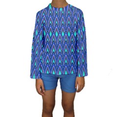 Teardrops In Blue Kids  Long Sleeve Swimwear by bloomingvinedesign