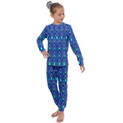 Teardrops In Blue Kids  Long Sleeve Set  by bloomingvinedesign