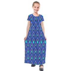 Teardrops In Blue Kids  Short Sleeve Maxi Dress by bloomingvinedesign