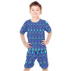 Teardrops In Blue Kids  Tee And Shorts Set by bloomingvinedesign