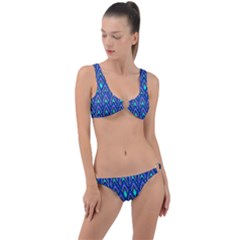 Teardrops In Blue Ring Detail Crop Bikini Set by bloomingvinedesign