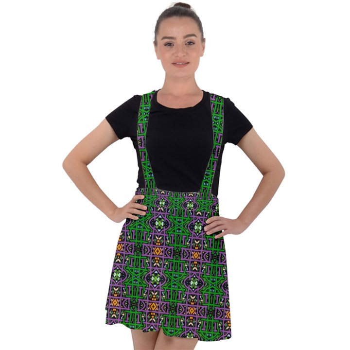 Abstract 38 Velvet Suspender Skater Skirt