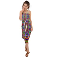 Abstract 39 Waist Tie Cover Up Chiffon Dress