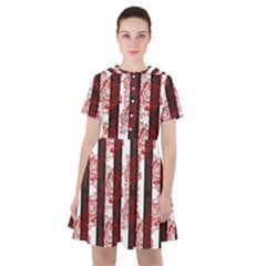 Striped Roses Pattern Sailor Dress