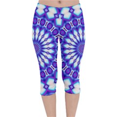 Pattern Background Color Velvet Capri Leggings  by Vaneshart