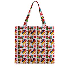 Pattern Patterns Construction Zipper Grocery Tote Bag by Vaneshart