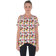 Pattern Patterns Construction Cut Out Side Drop Tee by Vaneshart