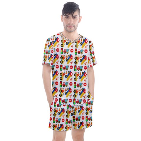 Pattern Patterns Construction Men s Mesh Tee And Shorts Set by Vaneshart