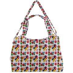 Pattern Patterns Construction Double Compartment Shoulder Bag by Vaneshart