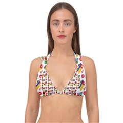 Pattern Patterns Construction Double Strap Halter Bikini Top