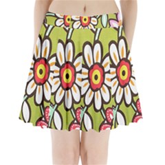 Flowers Fabrics Floral Pleated Mini Skirt by Vaneshart