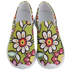 Flowers Fabrics Floral Men s Lightweight Slip Ons by Vaneshart