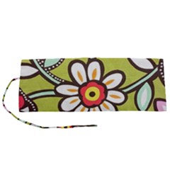 Flowers Fabrics Floral Roll Up Canvas Pencil Holder (s)