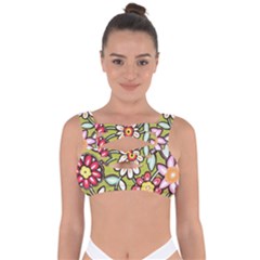 Flowers Fabrics Floral Bandaged Up Bikini Top