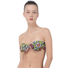 Flowers Fabrics Floral Classic Bandeau Bikini Top 