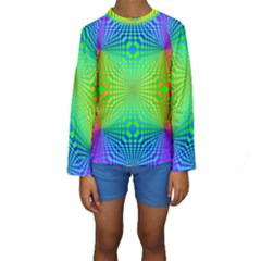 Pattern Colorful Abstract Kids  Long Sleeve Swimwear by Vaneshart