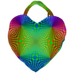 Pattern Colorful Abstract Giant Heart Shaped Tote by Vaneshart