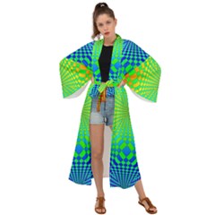 Pattern Colorful Abstract Maxi Kimono